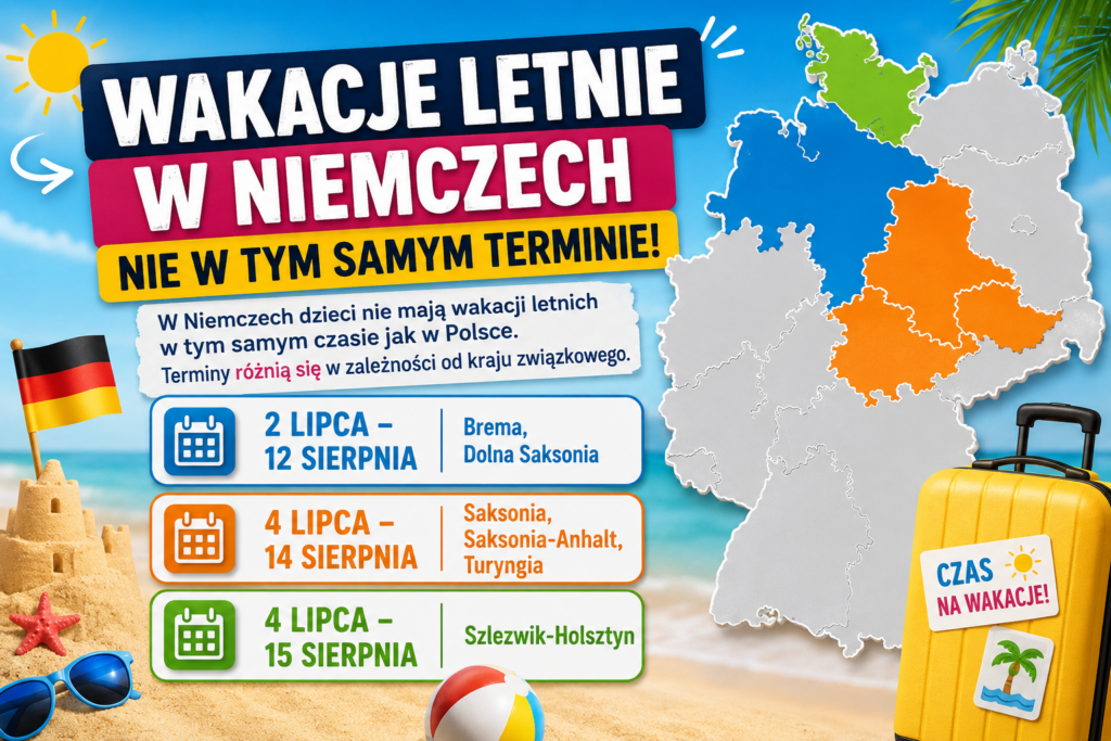 Wakacje 2026 w Niemczech – Bremen, Niedersachsen, Sachsen, Sachsen-Anhalt, Thüringen i Schleswig-Holstein