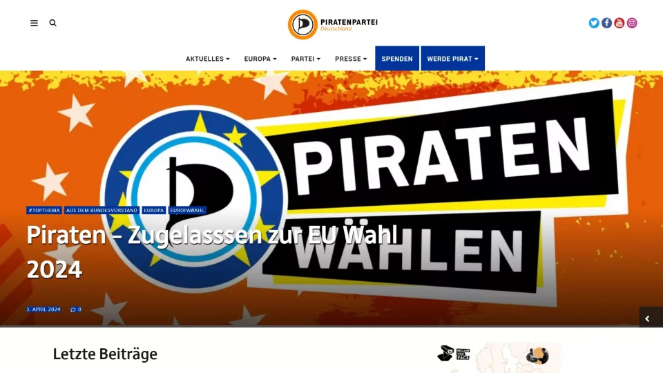 Die Piratenpartei setzt Segel zur Europawahl 2024: Kernthemen und Visionen