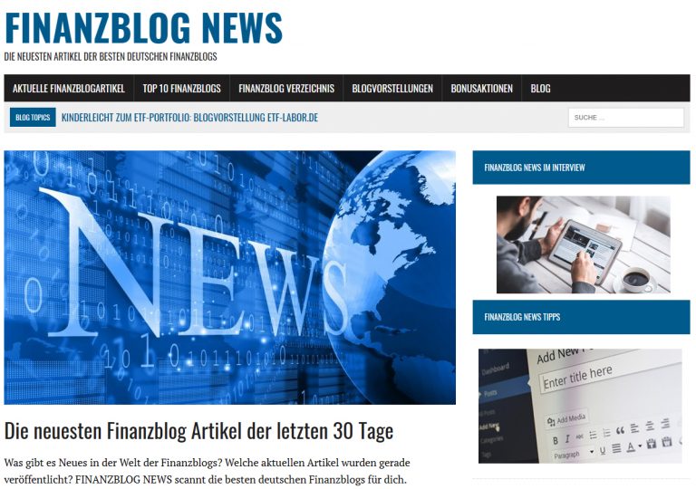 Finanzblog News: Spannende Einblicke in die Welt der Finanzen – Alles über Aktien, Börse, Geldanlage und mehr!