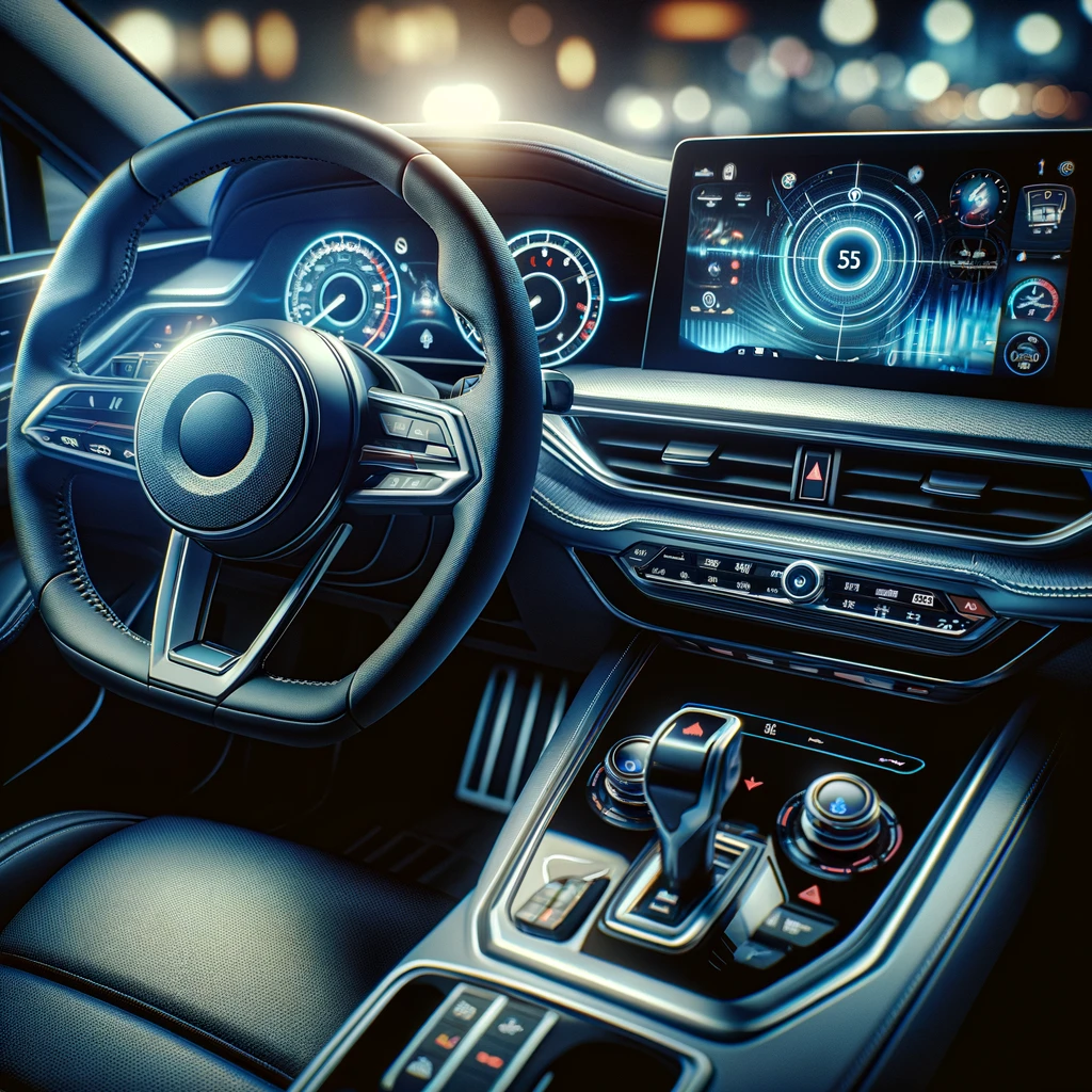 Blick auf das luxuriöse Innere eines modernen Autos